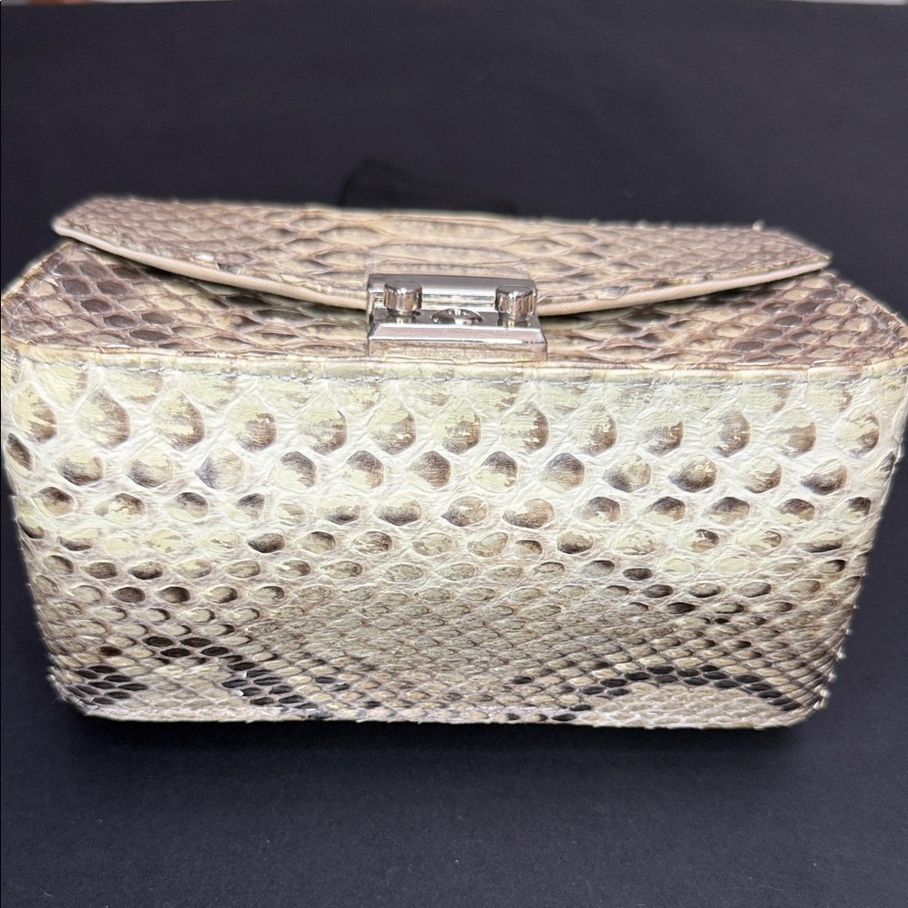 Python Crossbody Bag with Chain Strap - image 11